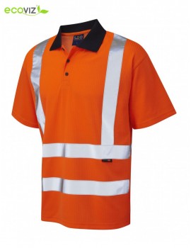 Leo Croyde Short Sleeved Polo Shirt - Orange Clothing